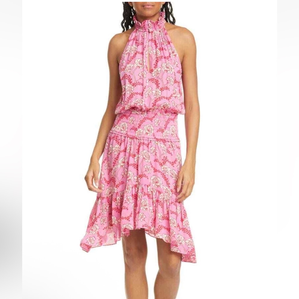 A.L.C. Cody Pink Florala Smocked Mini Dress NWOT